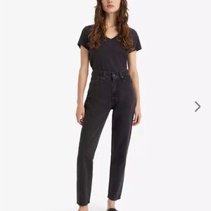 Women's Black High Waist Mom Jeans